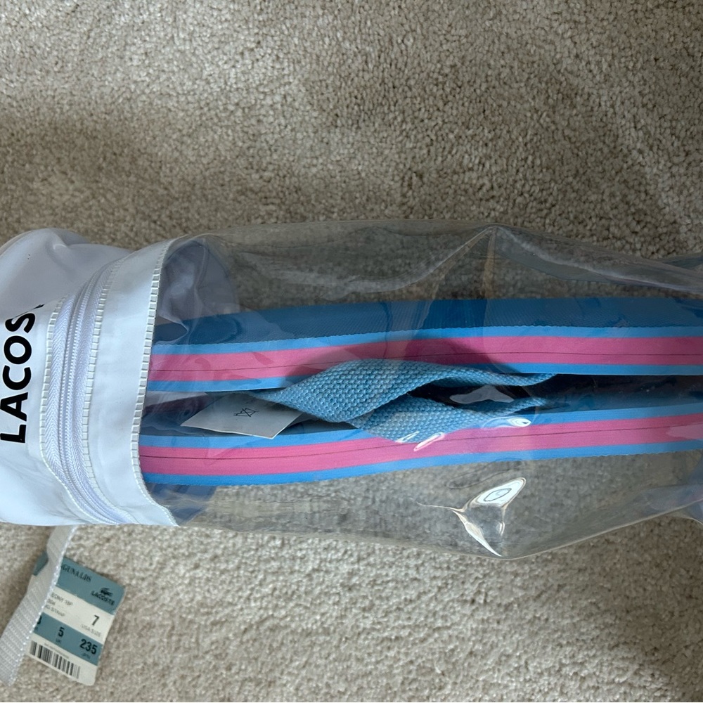Lacoste Blue and Pink Flip Flops - Picture 3 of 3